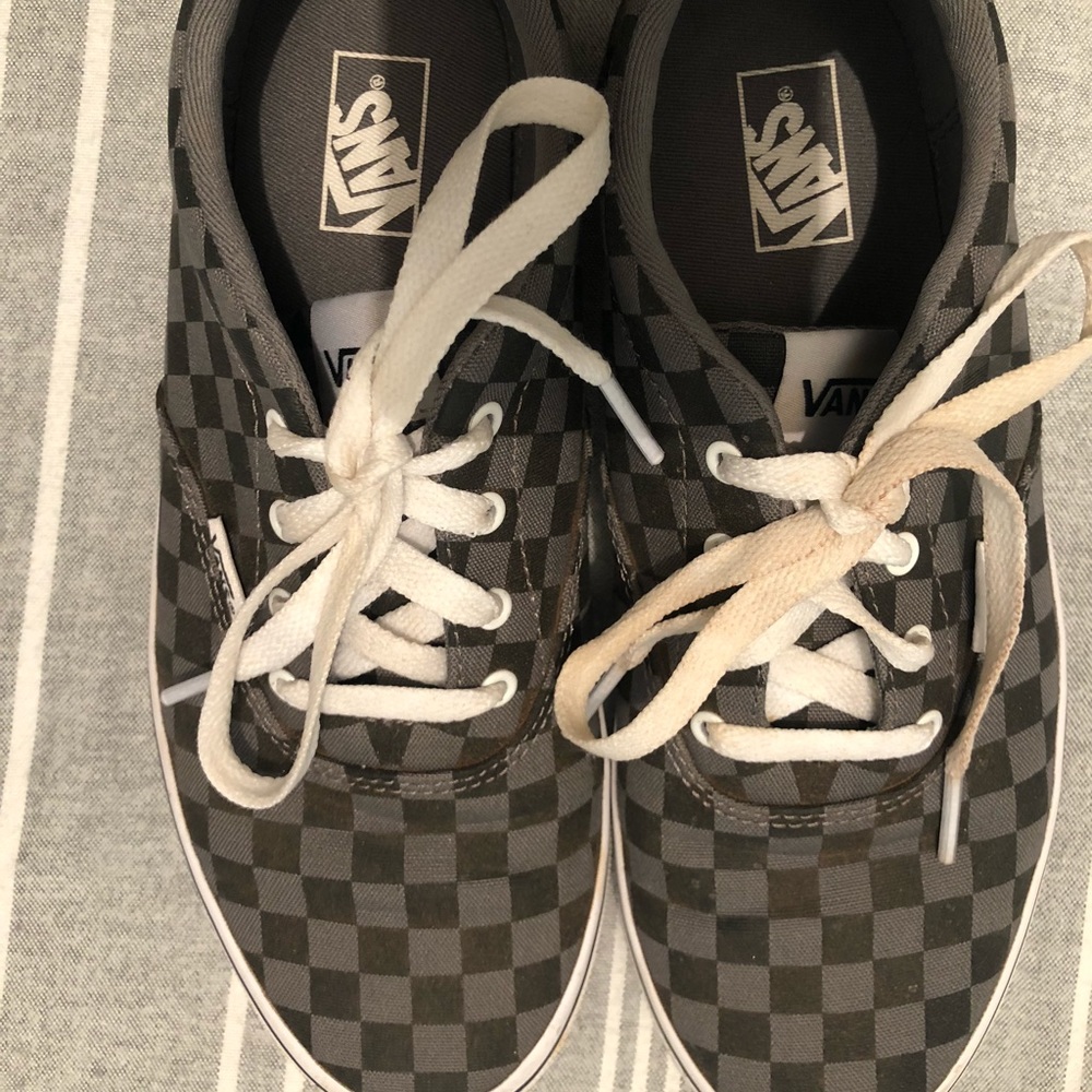 Grey/black checkerboard Vans